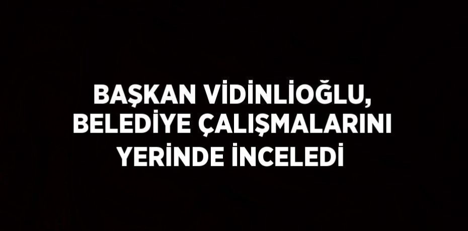 BAŞKAN VİDİNLİOĞLU, BELEDİYE ÇALIŞMALARINI YERİNDE İNCELEDİ