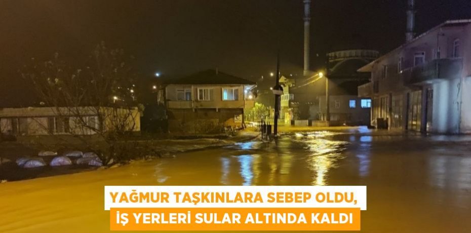 YAĞMUR TAŞKINLARA SEBEP OLDU, İŞ YERLERİ SULAR ALTINDA KALDI