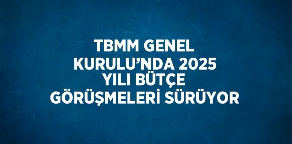 TBMM GENEL KURULU’NDA 2025 YILI BÜTÇE GÖRÜŞMELERİ SÜRÜYOR
