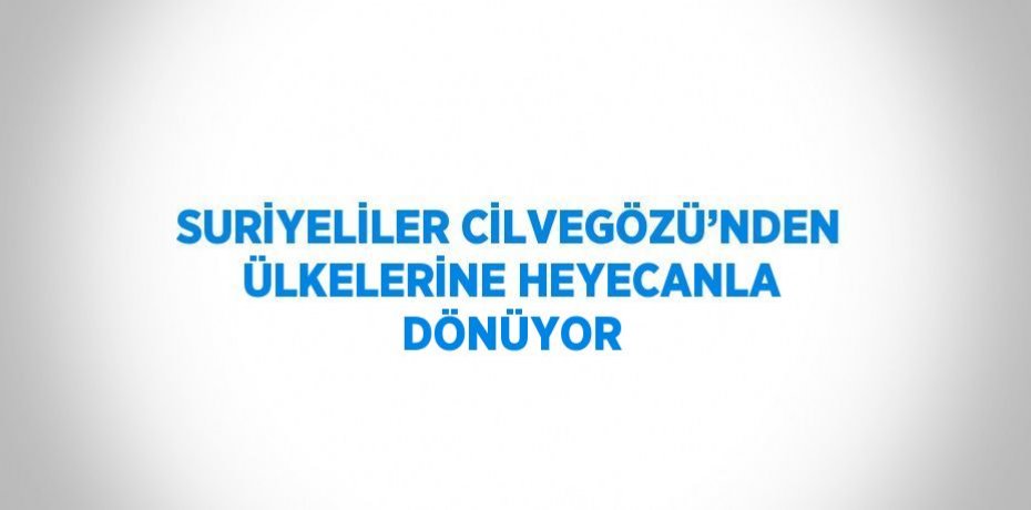 SURİYELİLER CİLVEGÖZÜ’NDEN ÜLKELERİNE HEYECANLA DÖNÜYOR