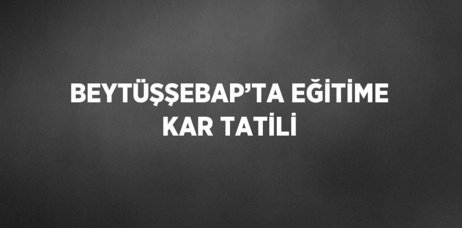 BEYTÜŞŞEBAP’TA EĞİTİME KAR TATİLİ