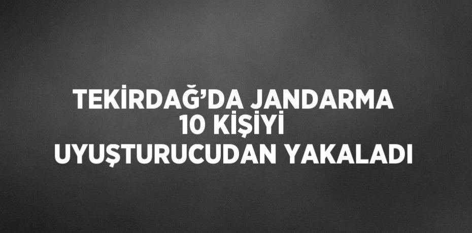 TEKİRDAĞ’DA JANDARMA 10 KİŞİYİ UYUŞTURUCUDAN YAKALADI