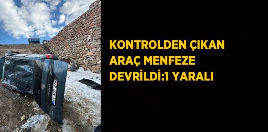 KONTROLDEN ÇIKAN ARAÇ MENFEZE DEVRİLDİ:1 YARALI