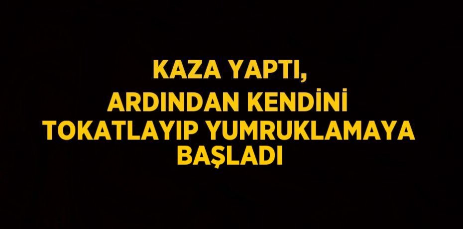 KAZA YAPTI, ARDINDAN KENDİNİ TOKATLAYIP YUMRUKLAMAYA BAŞLADI