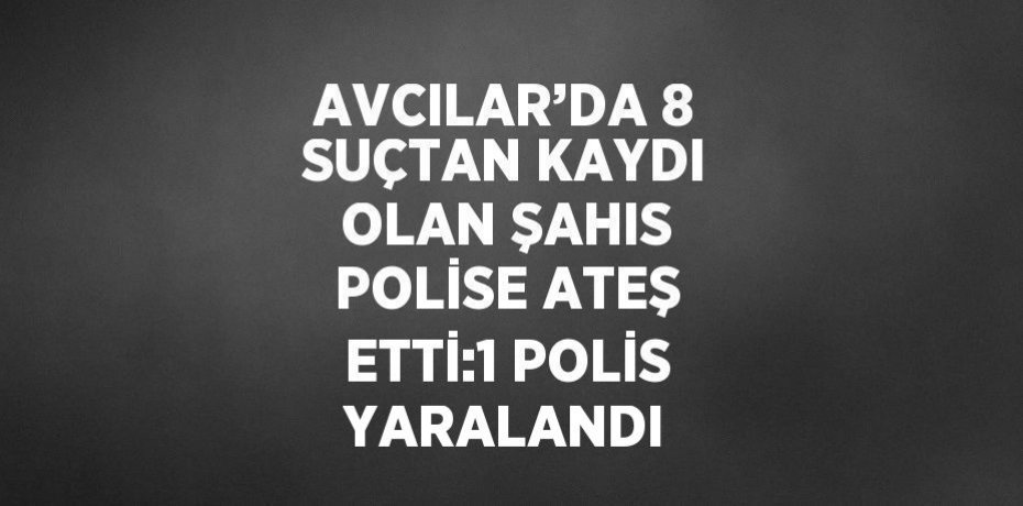 AVCILAR’DA 8 SUÇTAN KAYDI OLAN ŞAHIS POLİSE ATEŞ ETTİ:1 POLİS YARALANDI