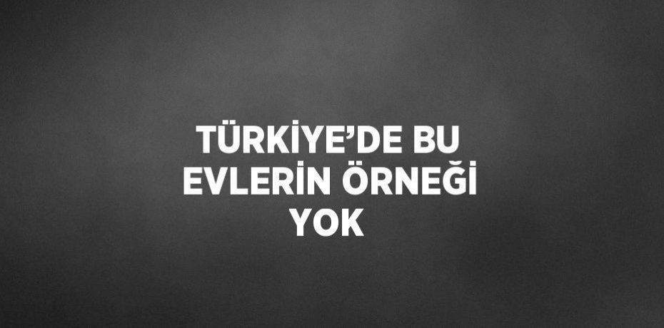 TÜRKİYE’DE BU EVLERİN ÖRNEĞİ YOK