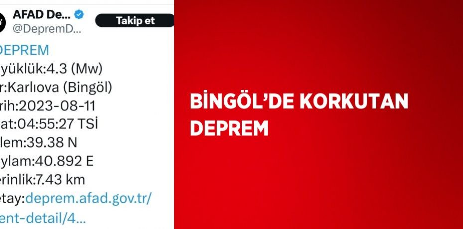 BİNGÖL’DE KORKUTAN DEPREM
