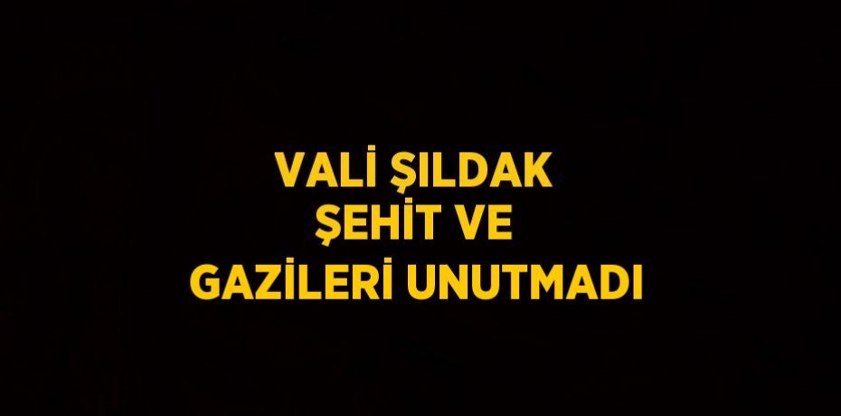 VALİ ŞILDAK ŞEHİT VE GAZİLERİ UNUTMADI