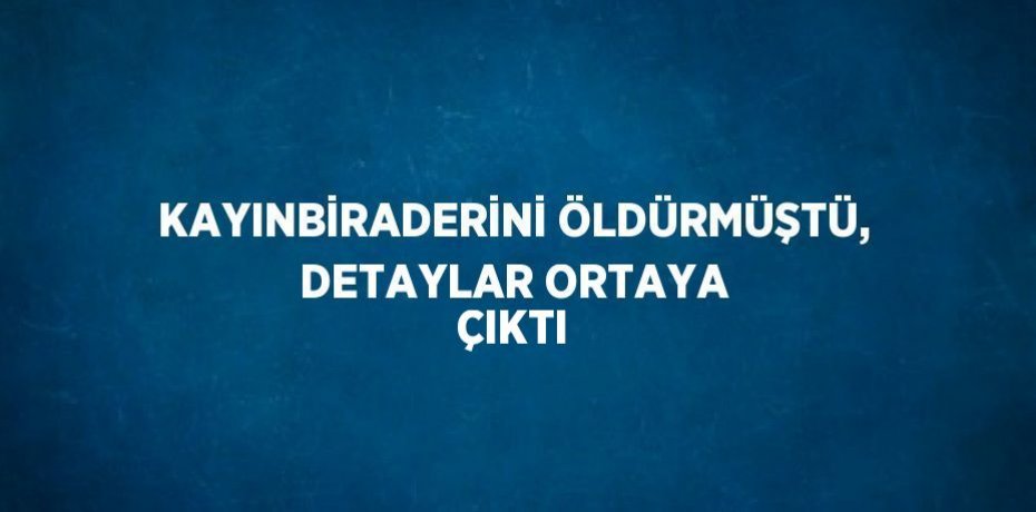 KAYINBİRADERİNİ ÖLDÜRMÜŞTÜ, DETAYLAR ORTAYA ÇIKTI