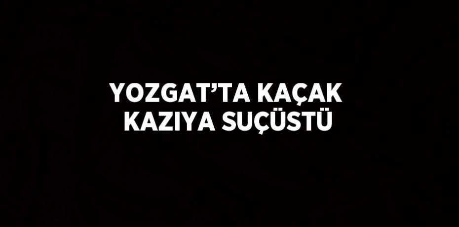 YOZGAT’TA KAÇAK KAZIYA SUÇÜSTÜ