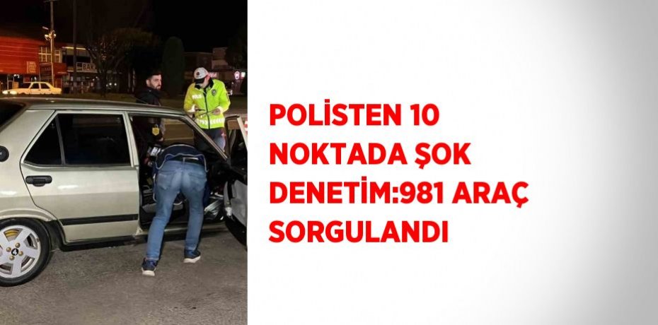 POLİSTEN 10 NOKTADA ŞOK DENETİM:981 ARAÇ SORGULANDI