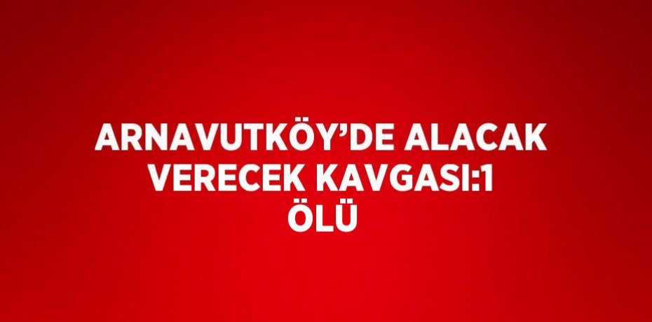 ARNAVUTKÖY’DE ALACAK VERECEK KAVGASI:1 ÖLÜ