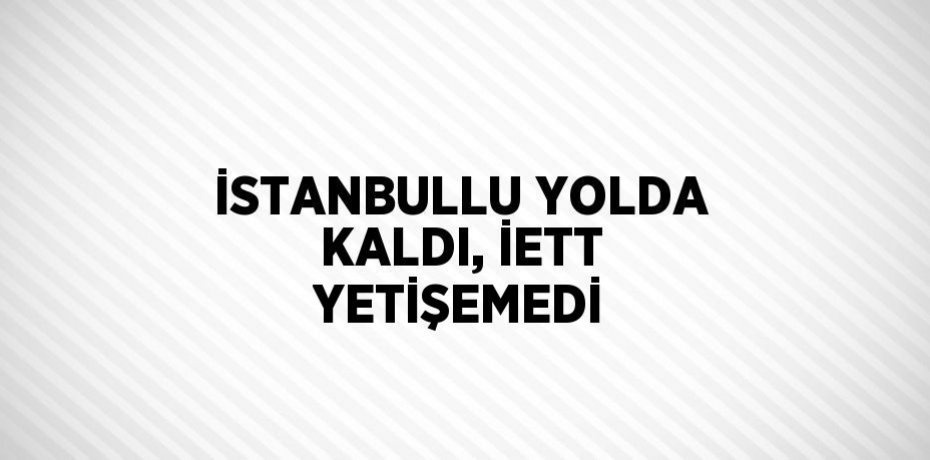 İSTANBULLU YOLDA KALDI, İETT YETİŞEMEDİ