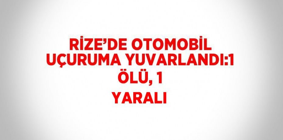 RİZE’DE OTOMOBİL UÇURUMA YUVARLANDI:1 ÖLÜ, 1 YARALI