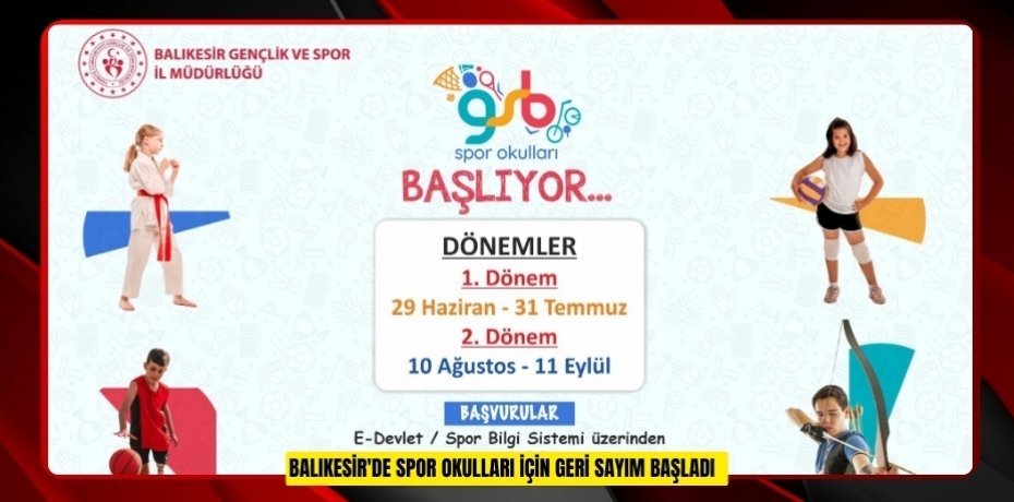 Balıkesir'de Spor okulları için geri sayım başladı  