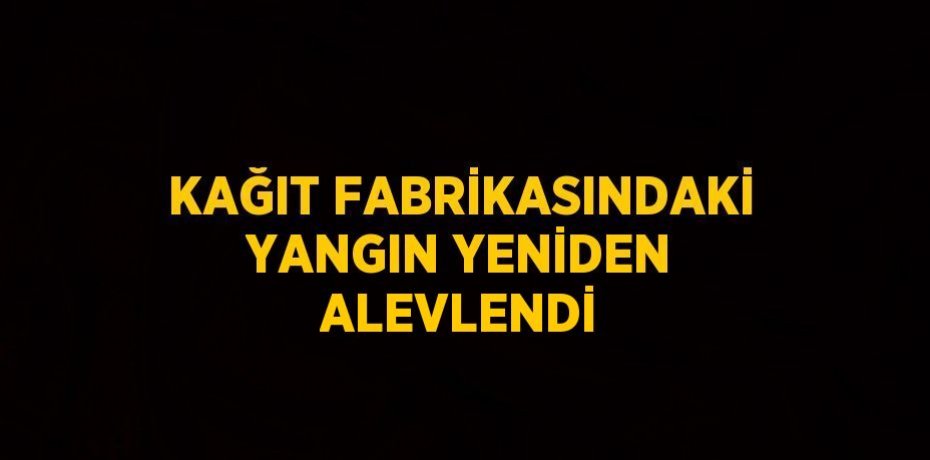KAĞIT FABRİKASINDAKİ YANGIN YENİDEN ALEVLENDİ