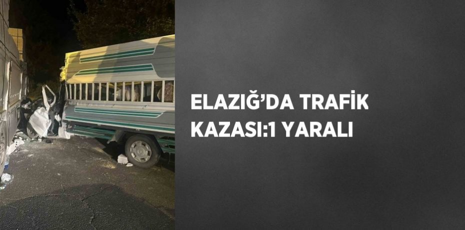 ELAZIĞ’DA TRAFİK KAZASI:1 YARALI