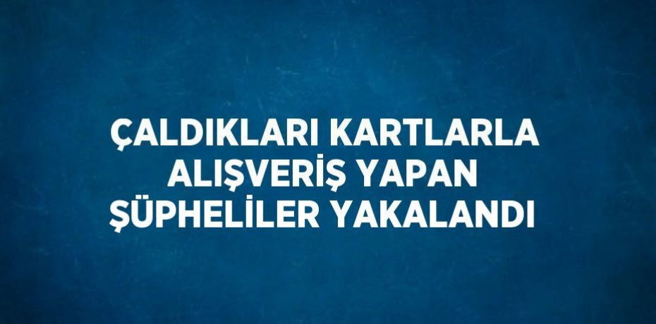 ÇALDIKLARI KARTLARLA ALIŞVERİŞ YAPAN ŞÜPHELİLER YAKALANDI