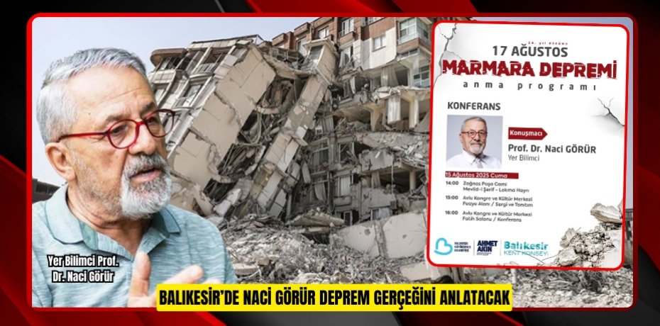 Balıkesir’de Naci Görür deprem gerçeğini anlatacak