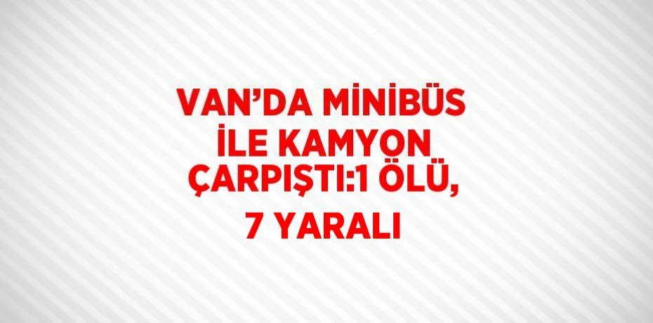 VAN’DA MİNİBÜS İLE KAMYON ÇARPIŞTI:1 ÖLÜ, 7 YARALI