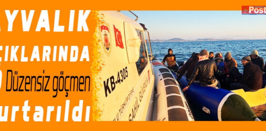 Ayvalık açıklarında 19 düzensiz göçmen kurtarıldı
