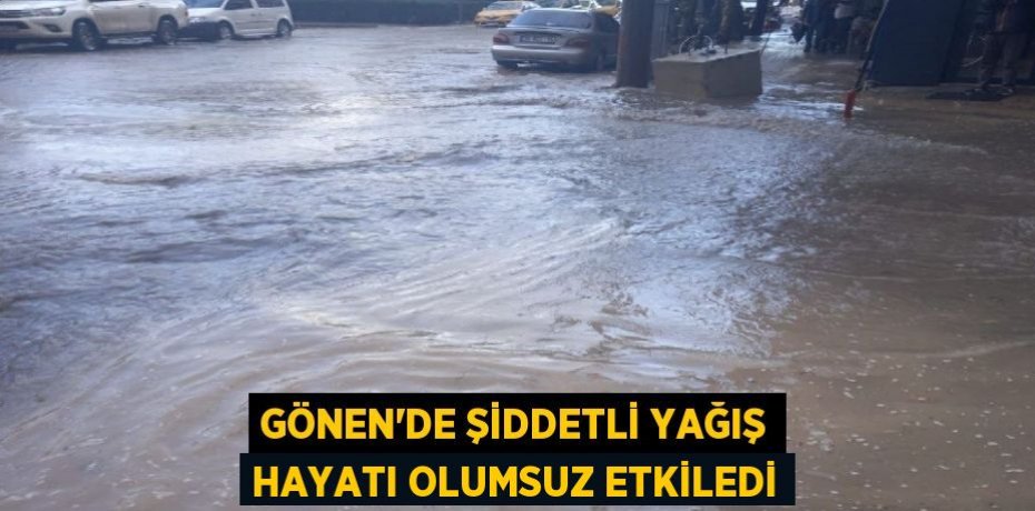 Gönen'de şiddetli yağış hayatı olumsuz etkiledi