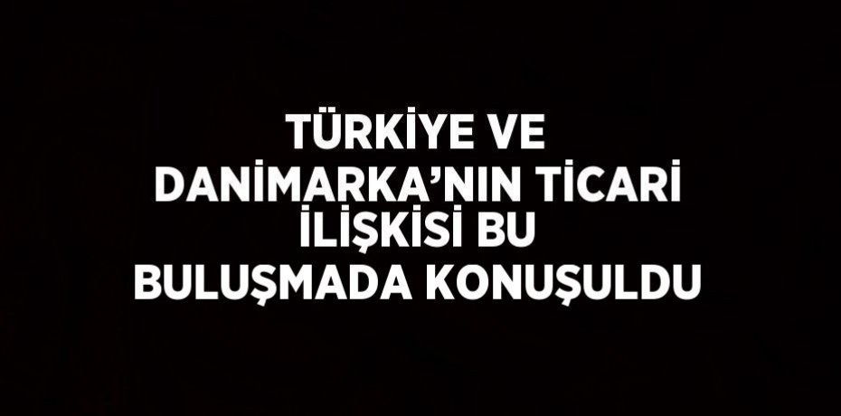 TÜRKİYE VE DANİMARKA’NIN TİCARİ İLİŞKİSİ BU BULUŞMADA KONUŞULDU