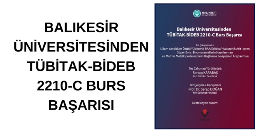 Balıkesir Üniversitesinden TÜBİTAK-BİDEB 2210-C Burs Başarısı