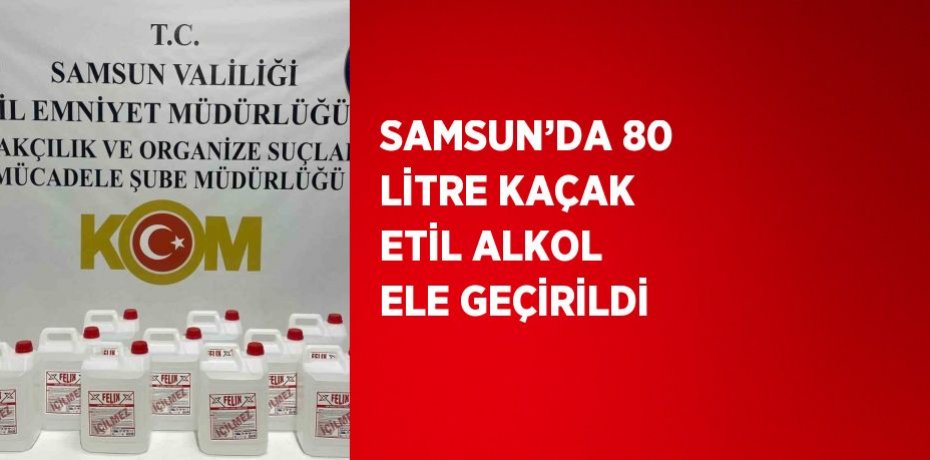 SAMSUN’DA 80 LİTRE KAÇAK ETİL ALKOL ELE GEÇİRİLDİ