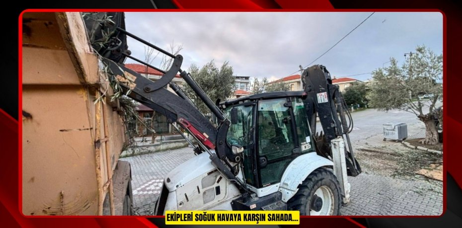 EKİPLERİ SOĞUK HAVAYA KARŞIN SAHADA…