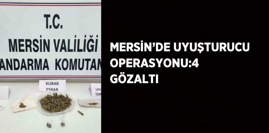 MERSİN’DE UYUŞTURUCU OPERASYONU:4 GÖZALTI