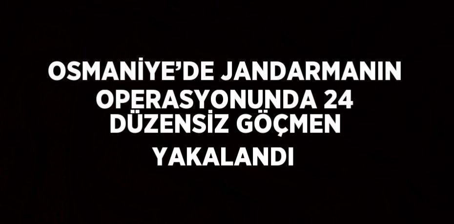 OSMANİYE’DE JANDARMANIN OPERASYONUNDA 24 DÜZENSİZ GÖÇMEN YAKALANDI