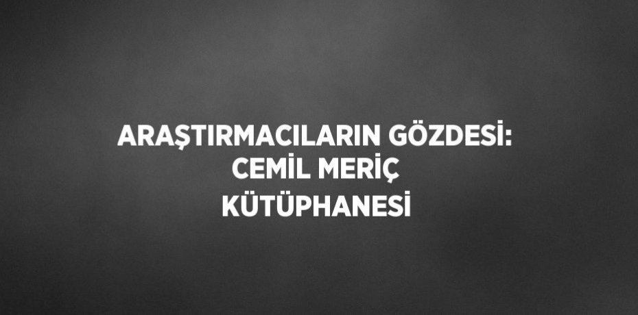 ARAŞTIRMACILARIN GÖZDESİ: CEMİL MERİÇ KÜTÜPHANESİ