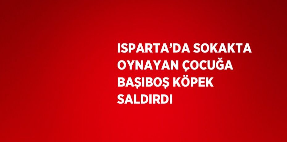 ISPARTA’DA SOKAKTA OYNAYAN ÇOCUĞA BAŞIBOŞ KÖPEK SALDIRDI