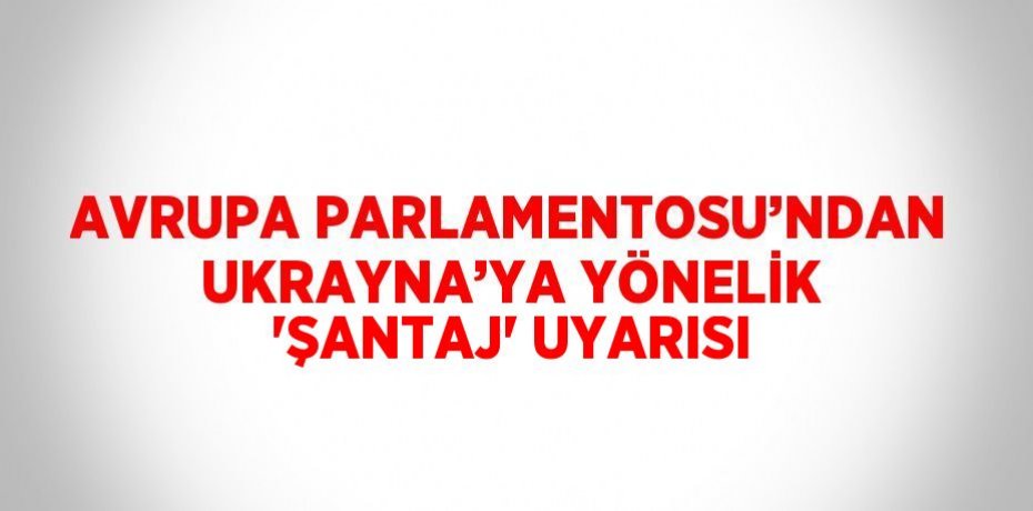 AVRUPA PARLAMENTOSU’NDAN UKRAYNA’YA YÖNELİK 'ŞANTAJ' UYARISI