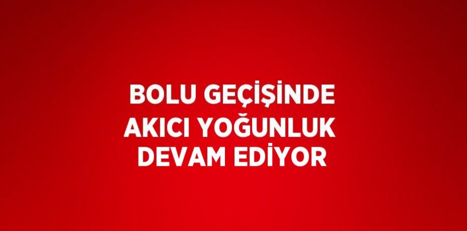 BOLU GEÇİŞİNDE AKICI YOĞUNLUK DEVAM EDİYOR