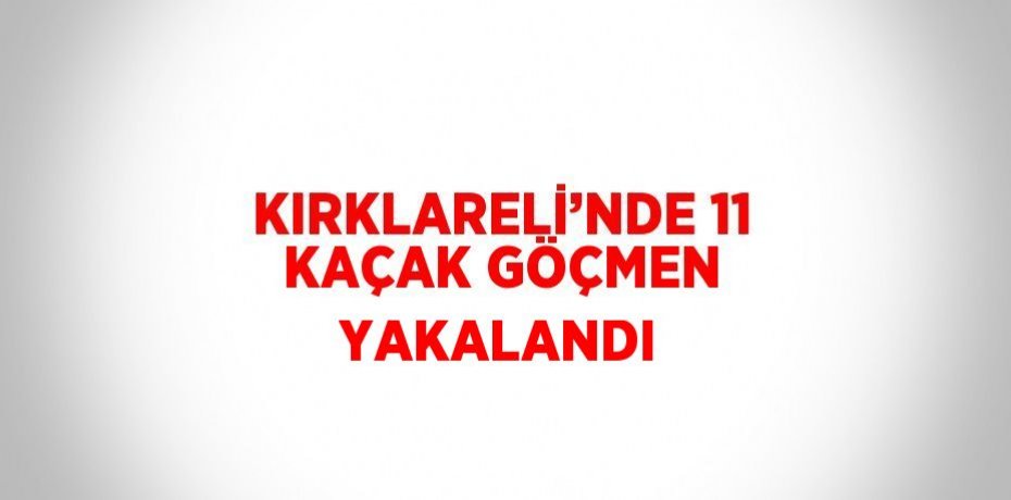 KIRKLARELİ’NDE 11 KAÇAK GÖÇMEN YAKALANDI