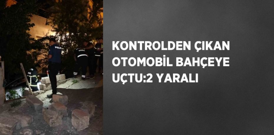KONTROLDEN ÇIKAN OTOMOBİL BAHÇEYE UÇTU:2 YARALI