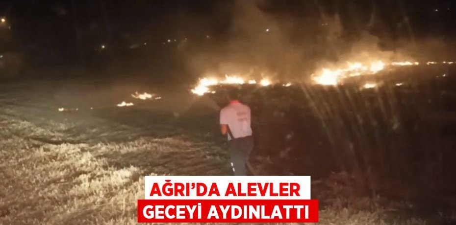 AĞRI’DA ALEVLER GECEYİ AYDINLATTI