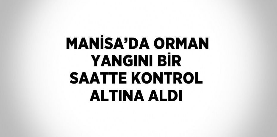 MANİSA’DA ORMAN YANGINI BİR SAATTE KONTROL ALTINA ALDI