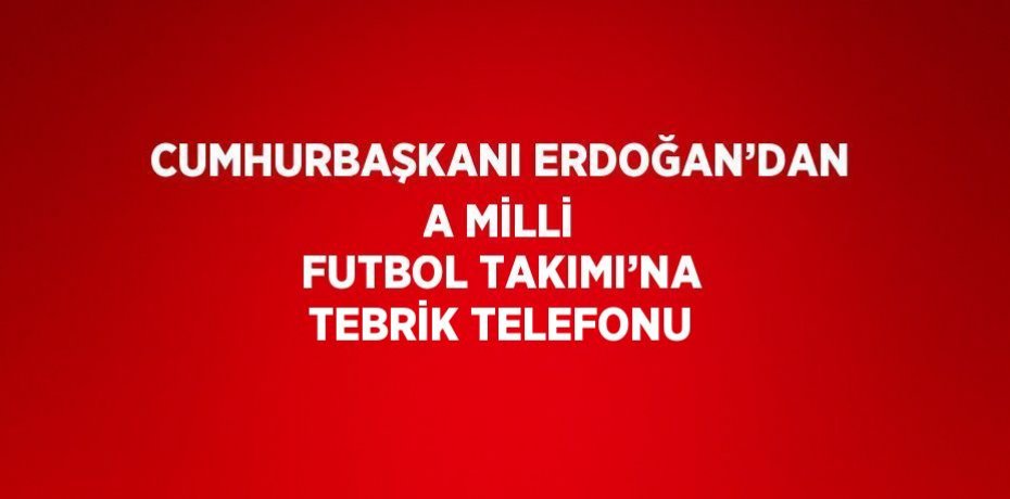 CUMHURBAŞKANI ERDOĞAN’DAN A MİLLİ FUTBOL TAKIMI’NA TEBRİK TELEFONU