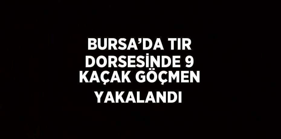 BURSA’DA TIR DORSESİNDE 9 KAÇAK GÖÇMEN YAKALANDI