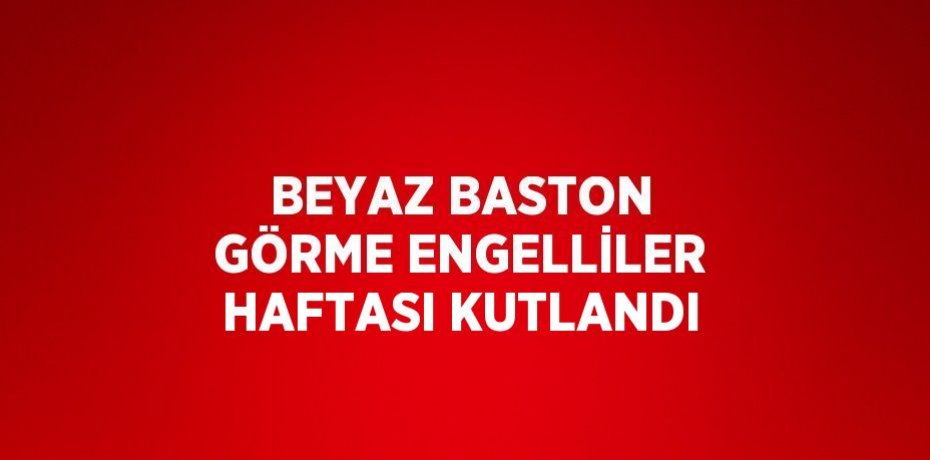 BEYAZ BASTON GÖRME ENGELLİLER HAFTASI KUTLANDI