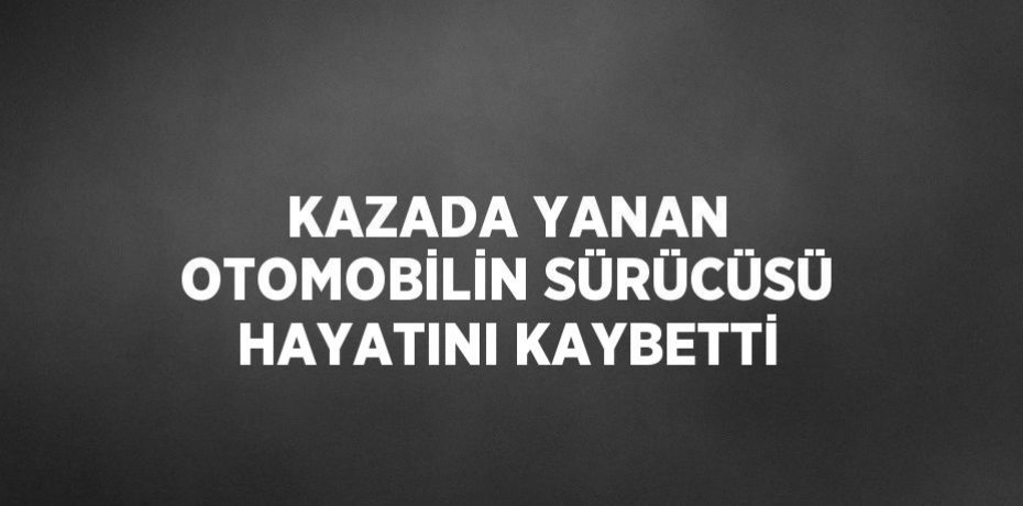 KAZADA YANAN OTOMOBİLİN SÜRÜCÜSÜ HAYATINI KAYBETTİ