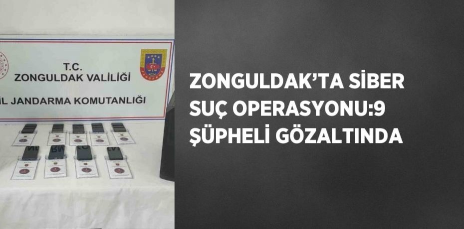 ZONGULDAK’TA SİBER SUÇ OPERASYONU:9 ŞÜPHELİ GÖZALTINDA