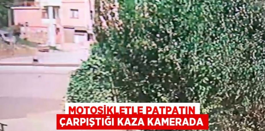 MOTOSİKLETLE PATPATIN ÇARPIŞTIĞI KAZA KAMERADA