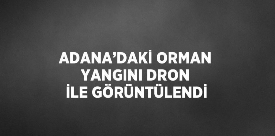 ADANA’DAKİ ORMAN YANGINI DRON İLE GÖRÜNTÜLENDİ