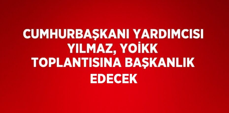 CUMHURBAŞKANI YARDIMCISI YILMAZ, YOİKK TOPLANTISINA BAŞKANLIK EDECEK