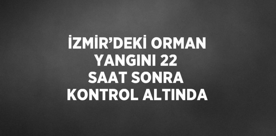 İZMİR’DEKİ ORMAN YANGINI 22 SAAT SONRA KONTROL ALTINDA