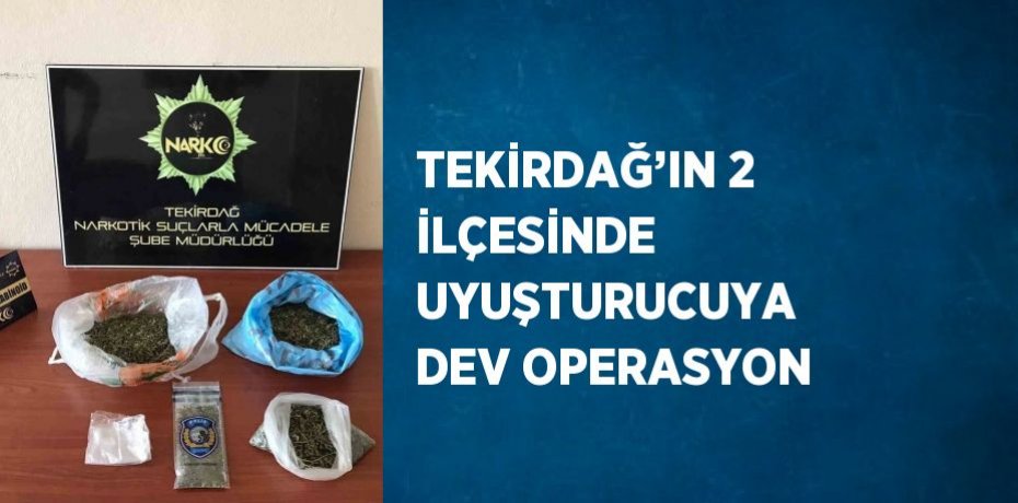 TEKİRDAĞ’IN 2 İLÇESİNDE UYUŞTURUCUYA DEV OPERASYON